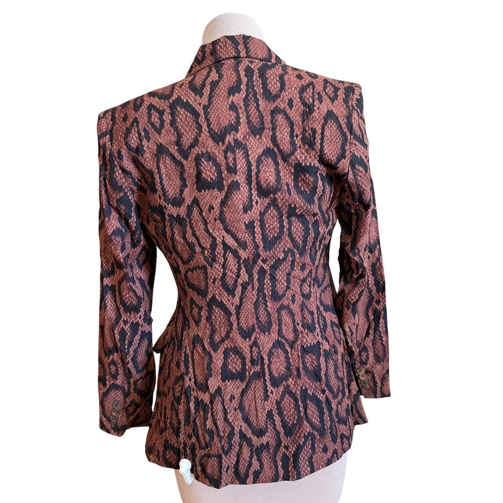 Danielle Bernstein Animal Print Blazer Jacket – Brown/Black – Size 00 – NWT - Picture 2 of 3